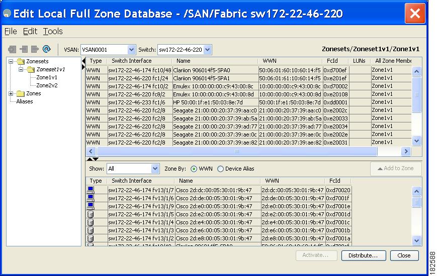 Zone Configuration Chapter 30 Interface-based zoning only works with Cisco MDS 9000 Family switches. Interface-based zoning does not work if interop mode is configured in that VSAN.