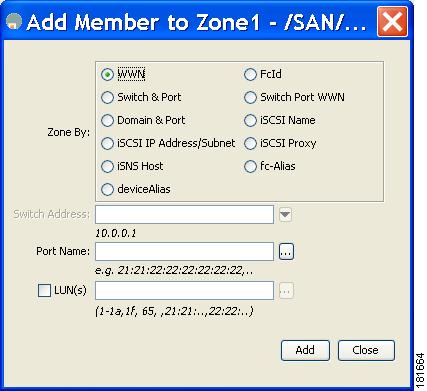 Chapter 30 Zone Sets Step 3 Select the members you want to add from the Fabric pane (see Figure 30-13) and click Add to Zone or click the zone where you want to add members and click the Insert icon.