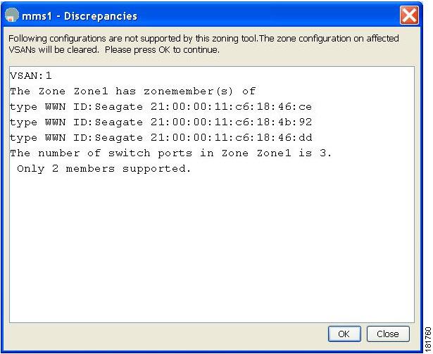 Using the Quick Config Wizard Chapter 30 Figure 30-4 Discrepancies Dialog Box Step 2 Click OK to continue.