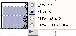 Using the Fill Handle with a Range as the Pattern A range can be used as the pattern for the fill to copy more than one cell or to fill a range with numbers that vary by a certain interval.