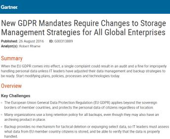 Compliance Forrester Webinar / Replay* GDPR and the Rise of Emailbased Cybercrime 3 rd party research and positioning on what customers can expect when GDPR