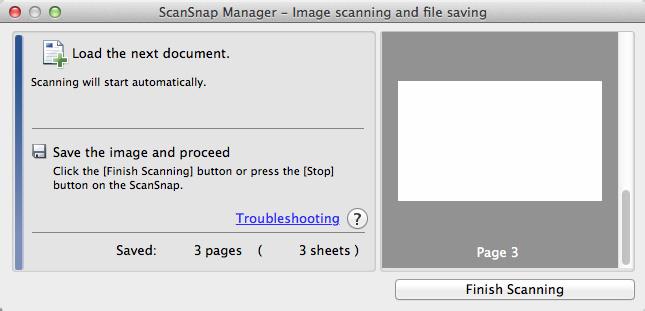 Scanning Documents with the ScanSnap by Inserting Two Documents at a Time or by Inserting the Next Document While the Current Document Is Being Scanned HINT To continue scanning, insert the next