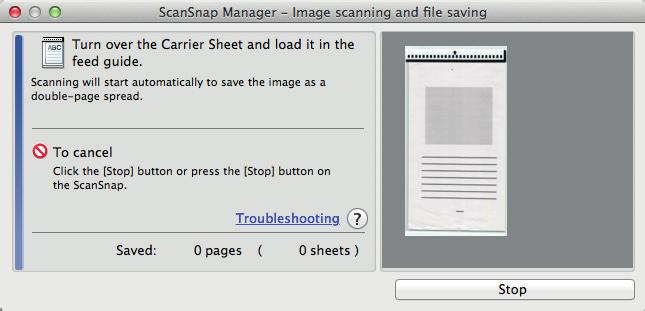 Scanning Documents Larger Than A4 or Letter Size (with the Carrier Sheet) 9. Turn over the Carrier Sheet and insert it as described in step 7.