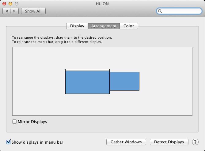 Double-click the Displays icon to open the display configuration dialog.
