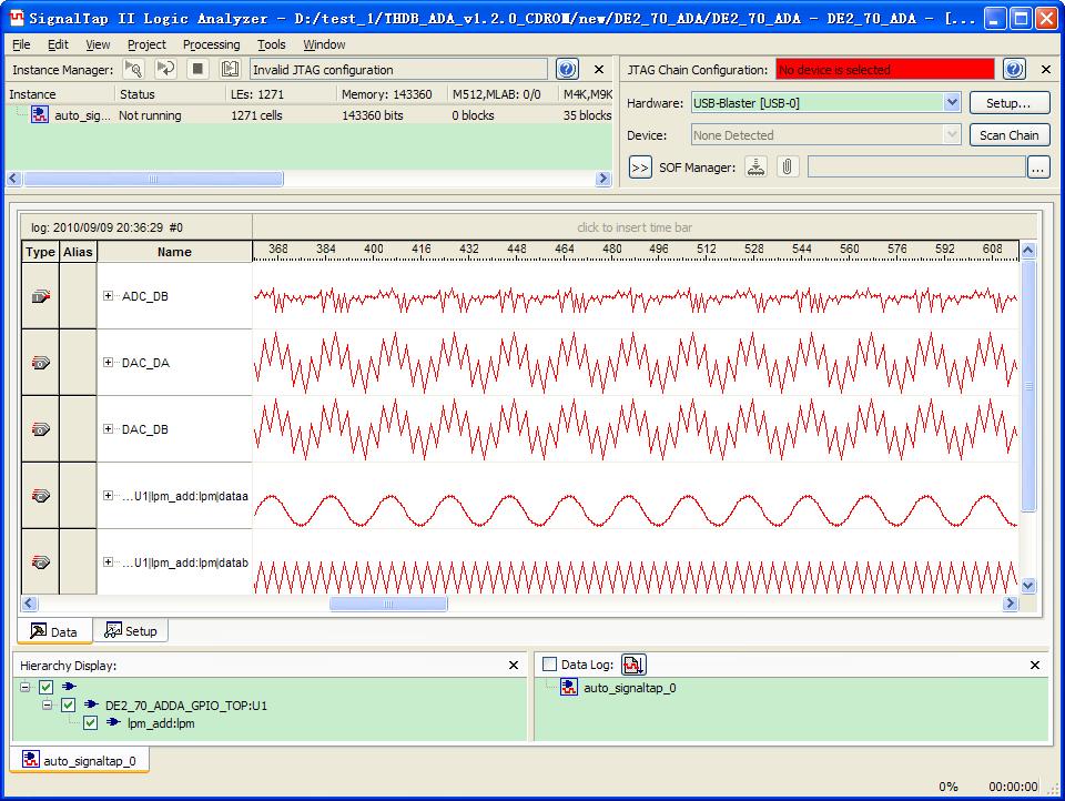 Figure 4-4 Connect D-GPIO with DE2-70 Collecting Data Using the SignalTap II Logic nalyzer 1. Click Program Device after Hardware and Device are detected correctly. 2.
