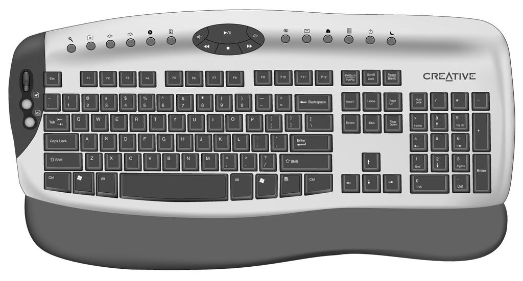 About Creative Wireless Keyboard and Optical Mouse Creative Wireless Keyboard The keyboard
