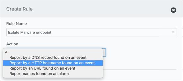 AlienApp for Cisco Umbrella Orchestration Change the Rule Name. Select a different app Action. Add one or more Rule Condition items to narrow the scope for a matching event or alarm.