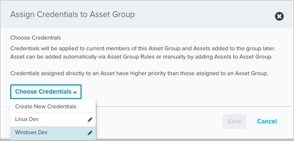 Using the AlienApp for Forensics and Response Actions To assign a credential on the Asset Groups page 1. Navigate to ENVIRONMENT > ASSET GROUPS and locate the asset. 2.
