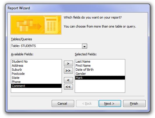 Exercise 6. Using a Report Wizard 1. Click the Create tab on the Ribbon. 2. Click. 3.