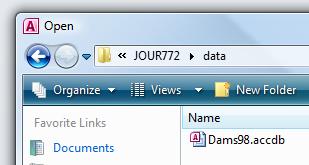 Access files from 2003 or earlier have an.mdb extension and can also be used with Access 2010.