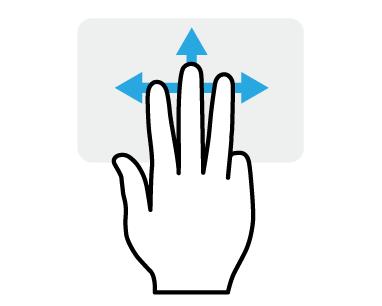 Three-finger swipe Swipe across the touchpad with three fingers. Swipe up to open Task View.