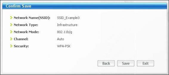 Figure 37 Confirm Save 7 Check the status of your wireless connection in the