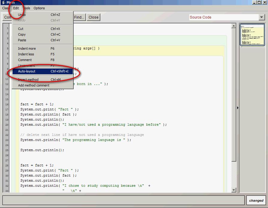 You can indent the program code by selecting Auto-layout from the Edit menu.