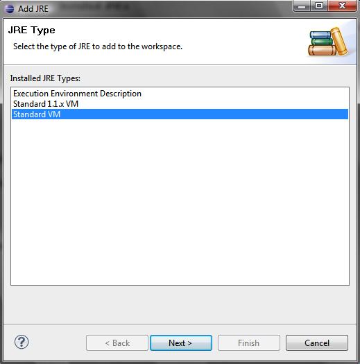 Select the Directory button to specify the path to find the JDK that we downloaded.