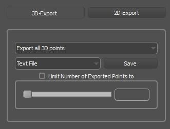 Fig. 16: Main menu Export Tracking Result The result of tracking includes the camera parameters or the camera track as well as the 3D points of the scene.