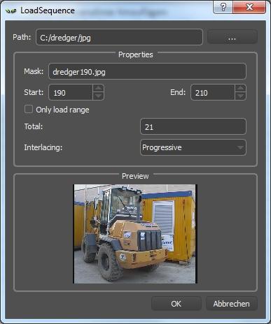 VooCAT will automatically determine the sequence's numbering scheme and fill in the the first and last frame fields accordingly.