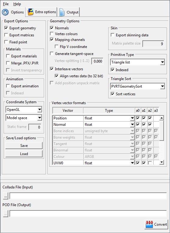 PVRGeoPOD & Collada2POD PVRGeoPOD - POD exporter plug-in for 3D Studio Max, Maya and Blender Collada2POD - Provides conversion from