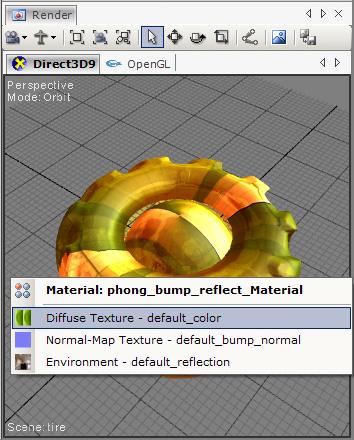 You ll now be prompted for which of the Phong Bump Reflect material s textures
