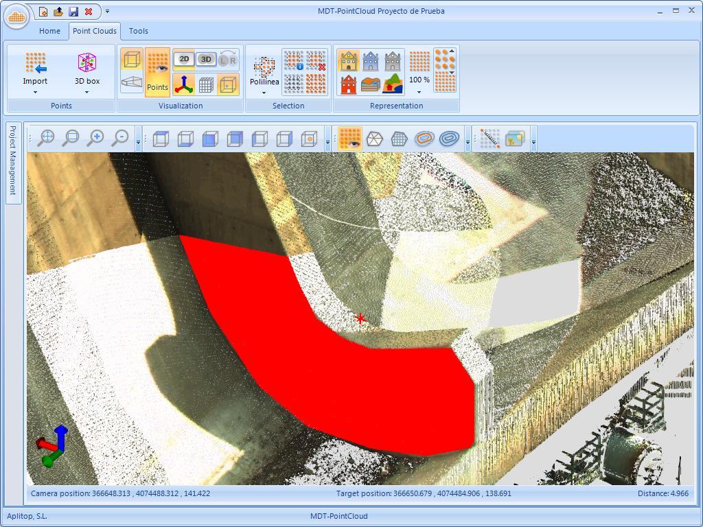 LAS files are supported at WGS84 coordinates, frequently used in Mobile Mapping Assignment of colour to the points based on orthophotos during the importing of point clouds, avoiding any subsequent