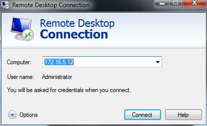 Click Start, All Programs, Accessories and then Remote Desktop Connection or enter MSTSC into the run menu and double