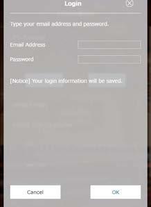 Preparation Logging into Your Account 1 Tap on [Information]. The [Information] screen appears. 2 Tap on [Login].