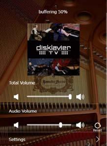 Activating DisklavierTV 4 5 Using the computer, enter the following URL into your browser: 4wrd.it/DisklavierTV Start playing back the video on the website. Your Disklavier starts to receive the data.