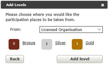 Adding a level to a participant If a student has already got an edofe account then you can add a level, rather than creating a new account. Click on Manage participants and Add next level.