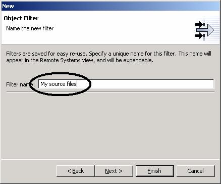 Page 149 of 165 Figure 80: Specify filter name 11. Specify the Filter name: My source files 12.