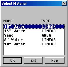 Material Quantities by Select This command allows you to calculate linear, area, and volume quantities from selected polylines. Use the Define Materials command to set up a material list.