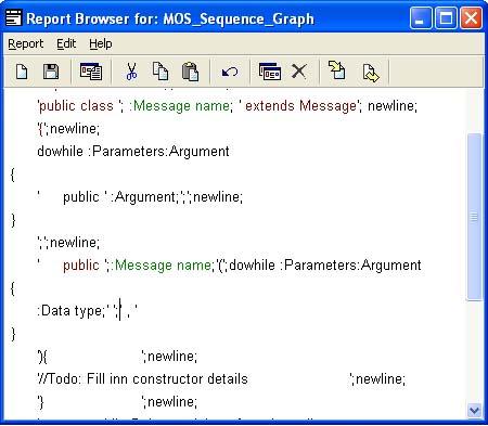Figure 43 is another example of a potential play in the system. The different message names with parameters is easily selected or created from a property editing dialog.