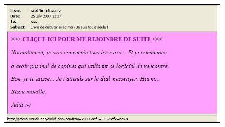 French Adult Messenger Program Adult / dating spam purporting to be from lonely ladies trying to get in touch is nothing new.