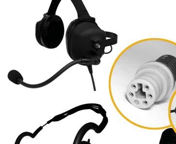 Comes with a male quick release connector to enable the various headset/throat microphone options to be quickly interchanged.