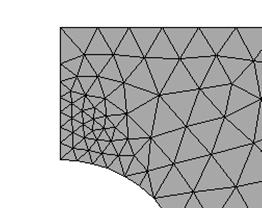 2-12 ANSYS Tutorial We will also refine the mesh selectively near the hole. 18. Main Menu > Preprocessor > Meshing > Modify Mesh > Refine At > Nodes. (Select the three nodes shown.