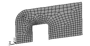 2-20 ANSYS Tutorial Figure 2-28 Quad 8 mesh.