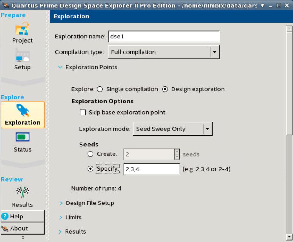 1 Figure 12. Exploration Points in Exploration Tab Exploration Points 4. To configure parallelism, click Advanced.