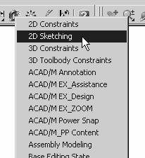 1-8 Parametric Modeling with Mechanical Desktop Displaying the 2D Sketching Toolbar 1.