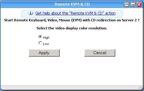 13) Click on the Remote KVM & CD option under Server