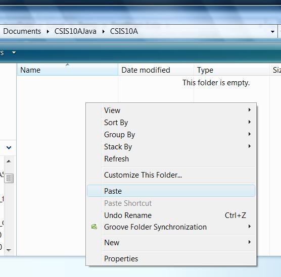 29) Now make a CSIS10A folder on your Desktop or in your Documents