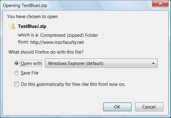 Testing your BlueJ Installation 26) Click on this TestBlueJ link