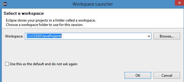 2.1. Running Eclipse IDE Start Eclipse by double-clicking the above application.