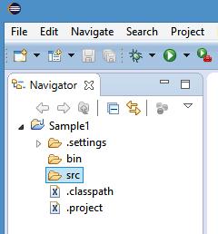 A folder named Sample1 will be created in the workspace location. Click Finish.