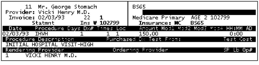 Figure 5-9: Default Charge Line Screen This screen offers a single date with simple options.