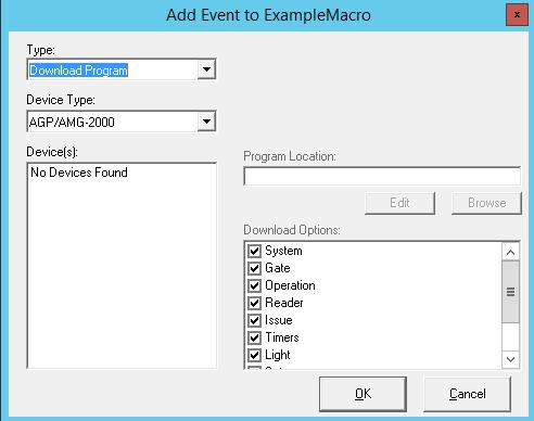 Select the appropriate lane module and desired macro.