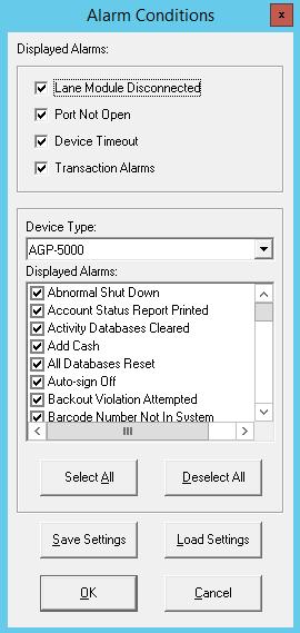 THE UTILITIES MENU The Utilities menu is responsible for configuring alarm conditions, transaction windows, password options, and database connection information. 8.1 
