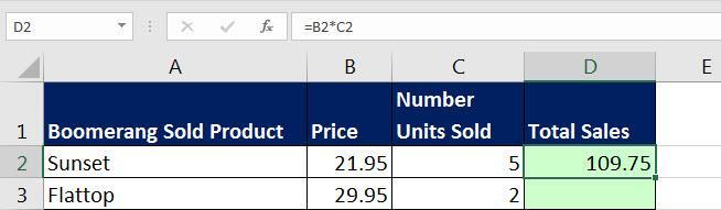 4. Enter Cell Reference for Number of Units. 4) Cell References Refer to Numbers we use in our Formula 5. Use Ctrl + Enter to put the formula in the cell and keep the cell selected.