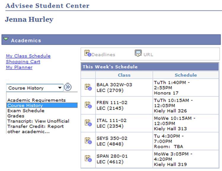 6. In the Academics section, click the other academic dropdown