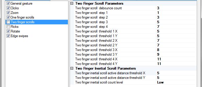 PSoC Creator Component Datasheet PSoC 4 Capacitive Sensing (CapSense Gesture) DT Scroll (Two finger Scroll) Parameters Two finger Scroll Threshold 1_X This parameter sets the active distance in X