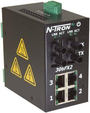 2 for Hazardous Locations N-View OPC Monitoring Included with -N model Hardened ESD Port Protection Order MM Part #302MC-N-XX Order SM Part #302MCE-N-XX-YY 305FX-N Four RJ-45 10/100BaseTX Ports One