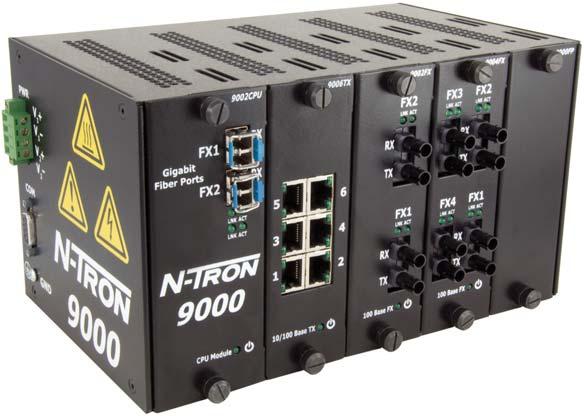 Fully Managed GbE Modular Switch, with RSTP and N-Ring Capability The fully managed N-Tron 9000 Series Gigabit Ethernet capable industrial Ethernet switch offers superior performance and ease of use