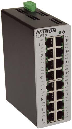 Unmanaged Ethernet with Diverse Port Count Options N-Tron's plug & play 100 series provides compact network switches designed for high-performance operation under harsh conditions.